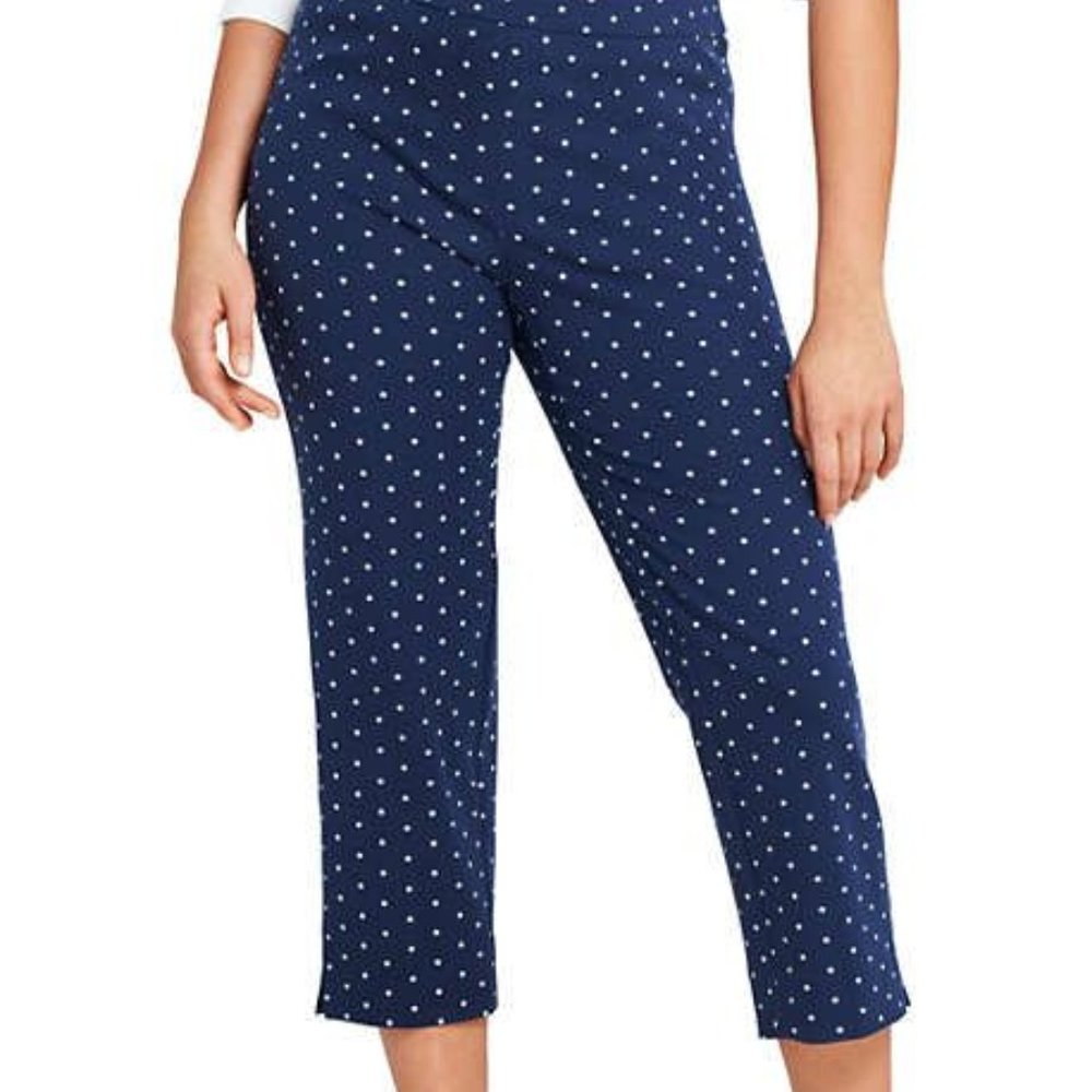 Land's End Navy Polka Dot Crop Pants Size 14